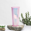 700ML Colorful Plastic PS Leak Proof Durian Grid Cup Diamond studded Mug
