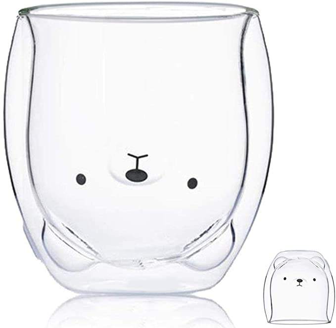 Cute Animal Shape Transparent Coffee Cup Gift Cup Double Wall High Borosicility Glass Water Bottle