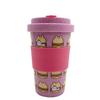 14OZ 100% Biodegradable BPA Free PLA Bamboo Fiber Coffee Cup PP Wheat Straw Cups No Leaking Dishwasher Safe