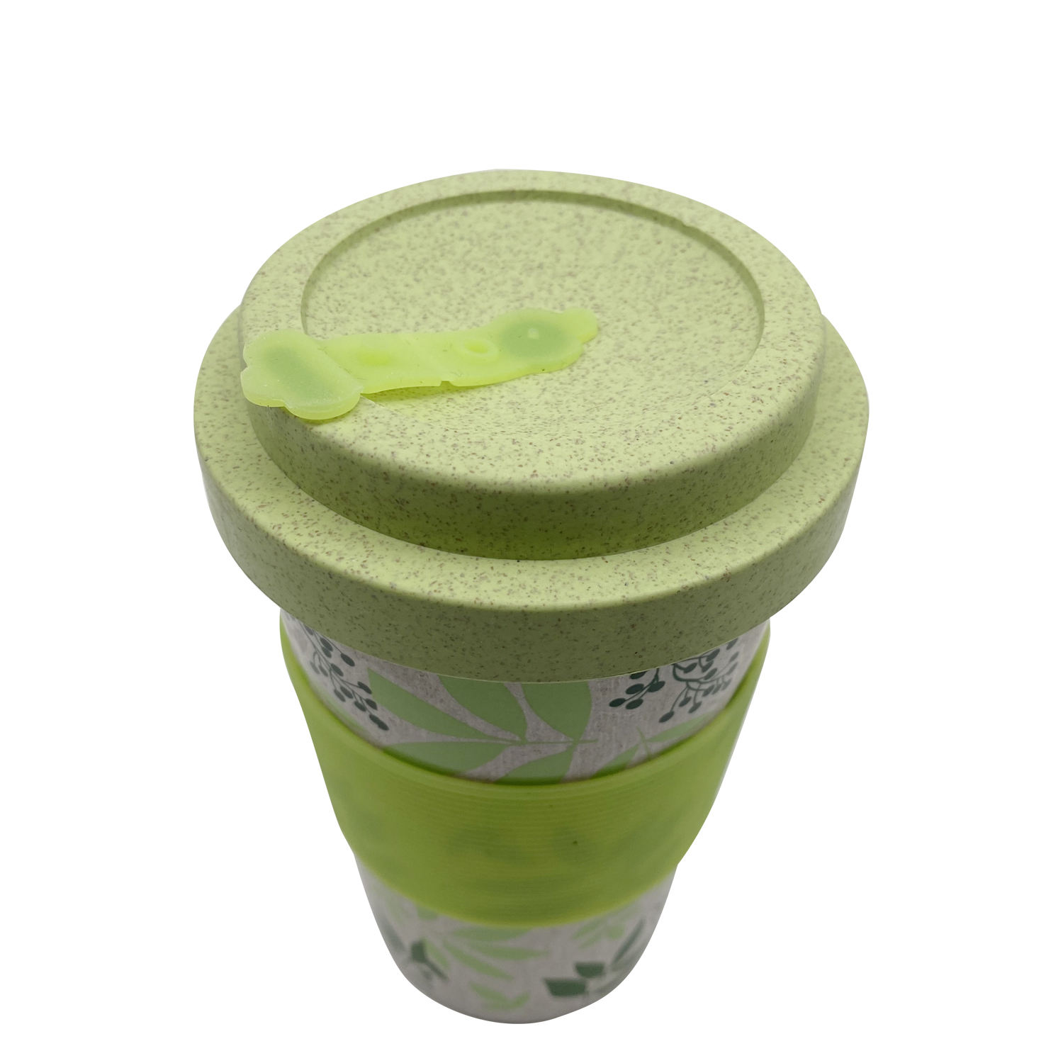 14OZ 100% Biodegradable BPA Free PLA Bamboo Fiber Coffee Cup PP Wheat Straw Cups No Leaking Dishwasher Safe