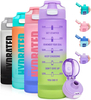 Large Capacity 32oz Portable Plastic GYM Fitness Protein Custom logo Motivational Water Bottle