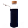 550ml Custom Log Bamboo Lid Fabric Sleeve Glass Water Bottle with Tea Infuser