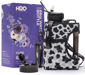 2L Water Bottle with 2 LIDS Portable Sports Kettle with Cloth Cover