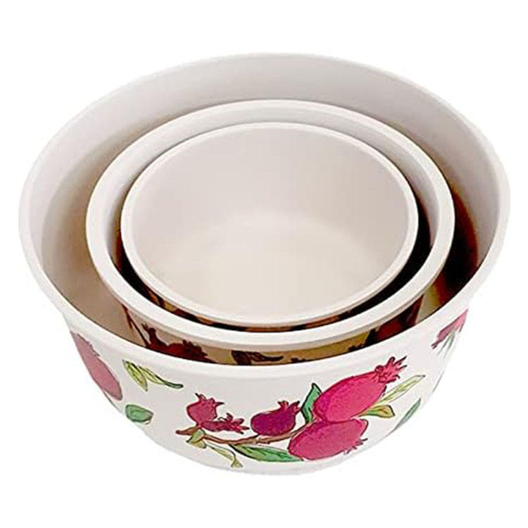2023 New Material Eco-friendly RPET Plastic Bowl With PP Lid 3 Sets Customize Colors and Patterns