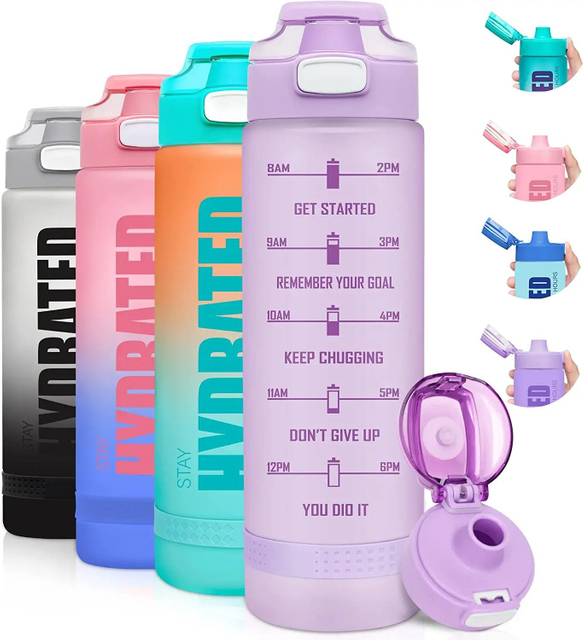 32oz Custom logo BPA Free Tritan Wide Mouth Water Bottle Sports Bottle with Handle