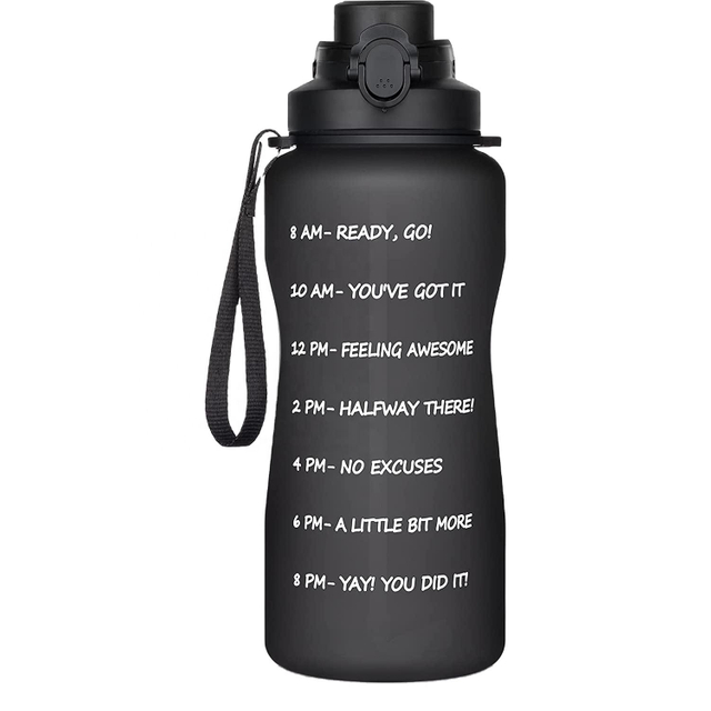 3780ml Big Capacity Gradient Color Water Bottle with Time Marker Sport Water Bottle with Time Marker Straw Plastic Water Bottles