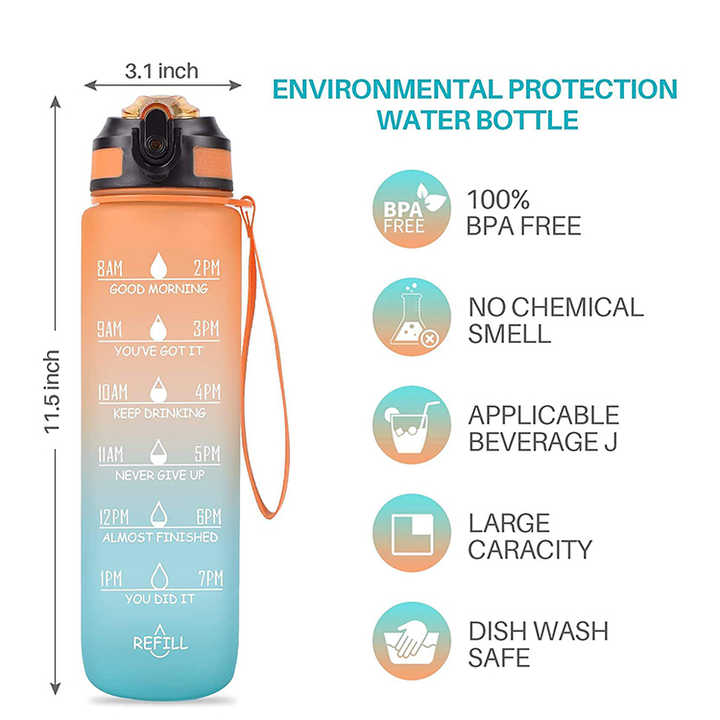 Bouteille Deau En Paille Botella De Agua De Viaje 1Litre Low Price Bottle Water for Students With Straw Bottles