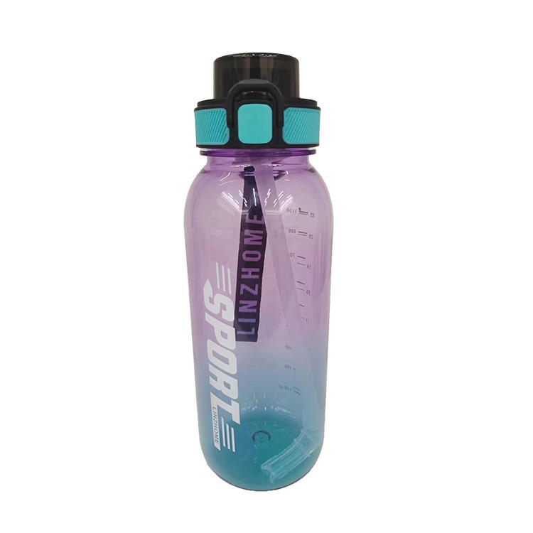 Bouteille Deau Sport En Plastique Sustainable Transparent Sipper Water Bottle With Time Marker