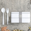 Double Layer Oblong Shape Food Grade Hot Sales RPET Plastic Bento Box with Bandage Eco Friendly Bento Box for Office Worker