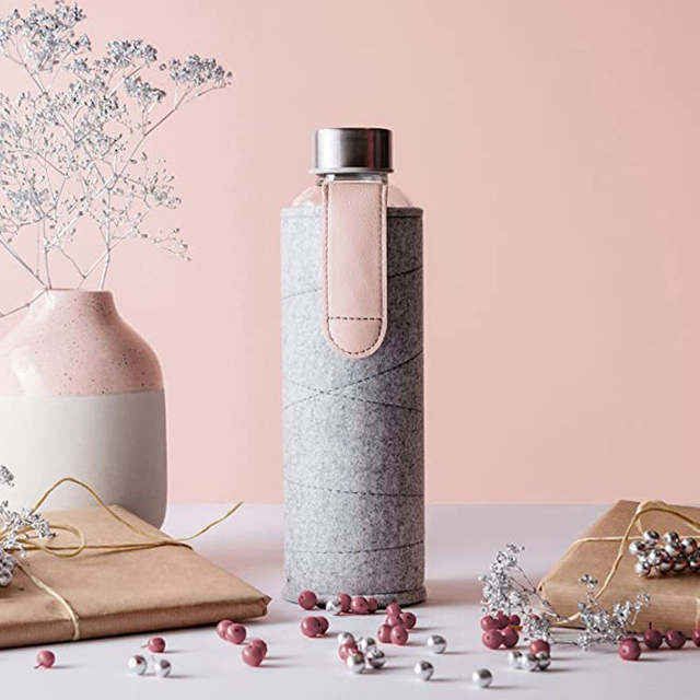 Wholesale Bouteille D'Eau Verre Frosted Glass Drinking Bottle Drink Water Bottle