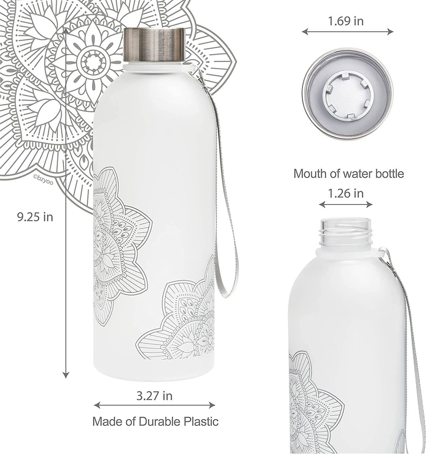 600ml 1000ml BPA Free Custom LOGO Plastic Water Bottle with Time Marker and Motivational Quote with Lid