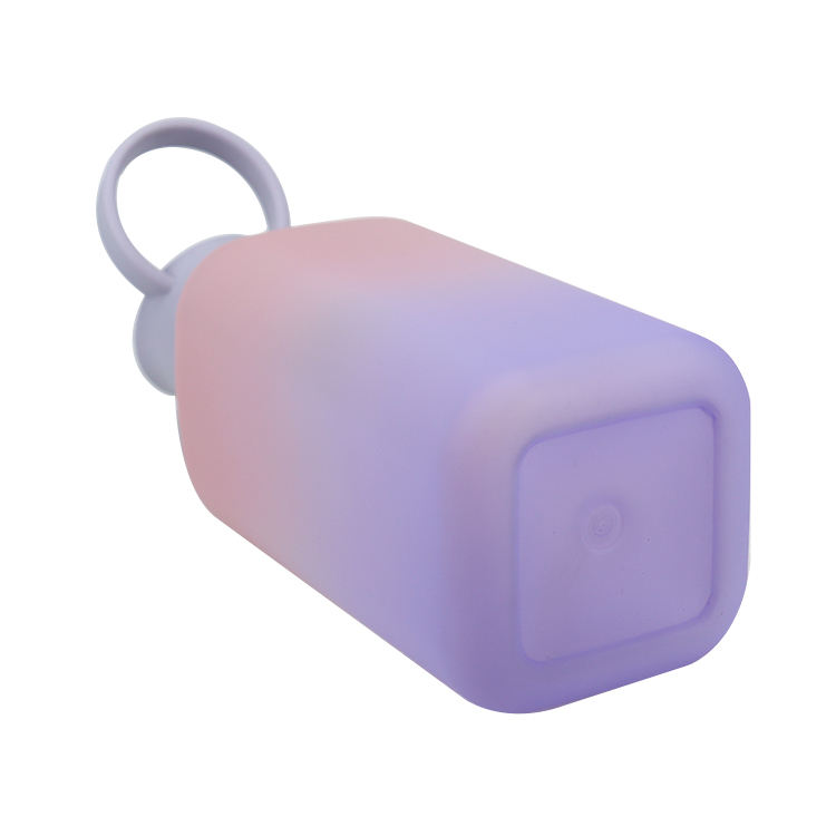 Factory Price 1000ML 32OZ Frosted Gradient Bottom Silicone Streight-drinking Gym Water Bottle with Plastic Handle