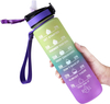 32 oz Motivational Reusable BPA Free Frosted Plastic Water Bottle With Time Marker