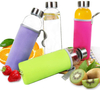 Hot Sell 500ml BPA Free Tritan High Borosilicate Glass Water Bottle with Bottle Cover for Hiking and Sports