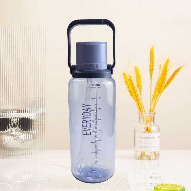 Large Capacity 1600ml Portable Sports Reusable Gym Drinking Cup Bpa Free Plastic Water Bottle with Time Marker