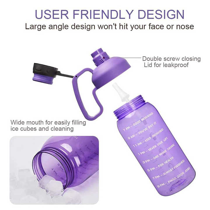 Botellas De Agua Personalizada 2L Water Sport Bottle With Motivational Time Markers Bottles