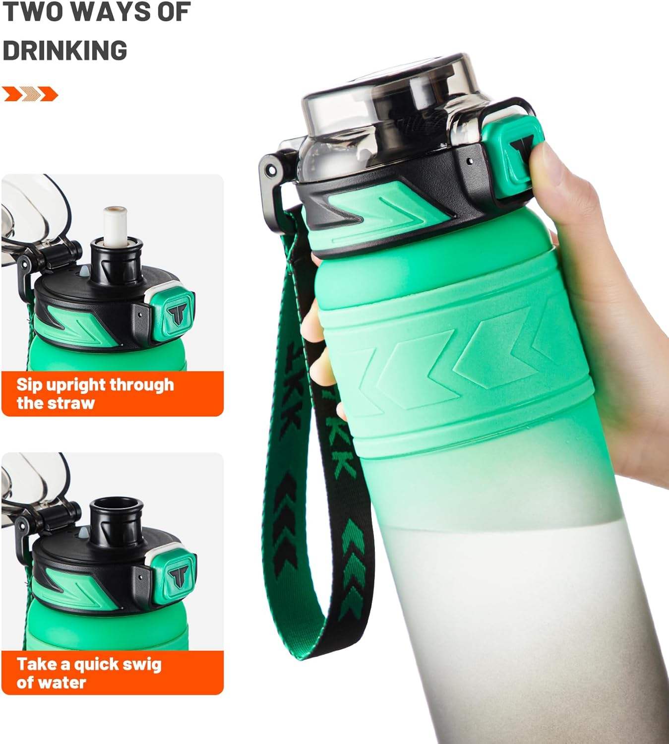 Custom Logo OEM Factory 32oz Water Bottle with Straw BPA Free Leakproof Plastic Bottle Dishwasher Safe Tritan Sports Bottle