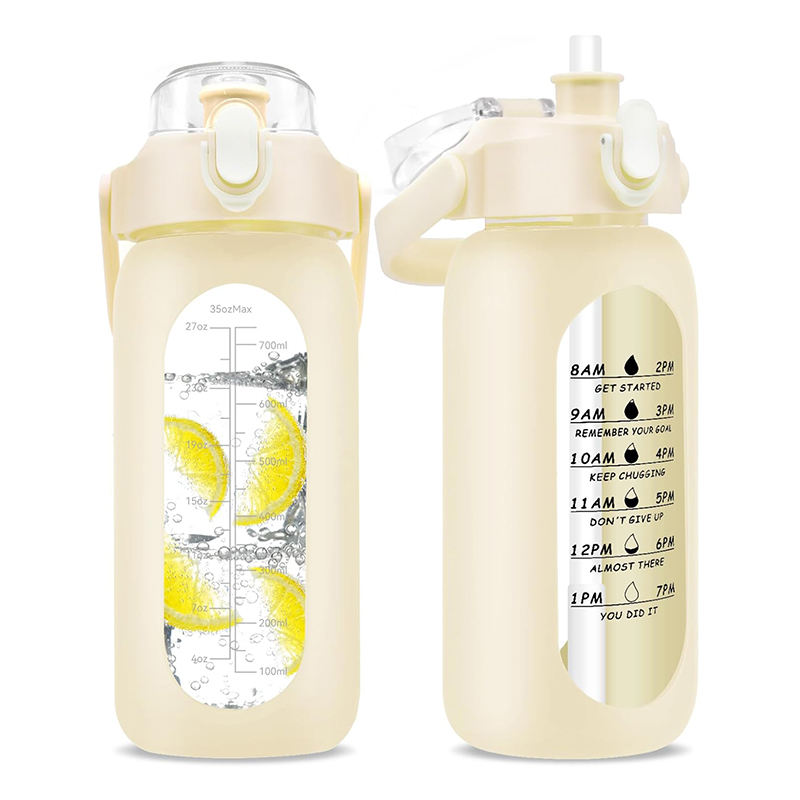 Amazons Hot Product Wide Mouth Plastic Sport Drink Water Bottle with Straw and Handle