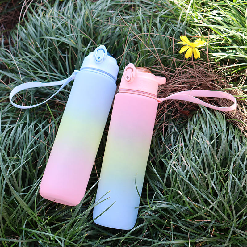 32oz BPA Free Sport Gym Time Maker Motivational Plastic Water Bottle With Fruit Infuser
