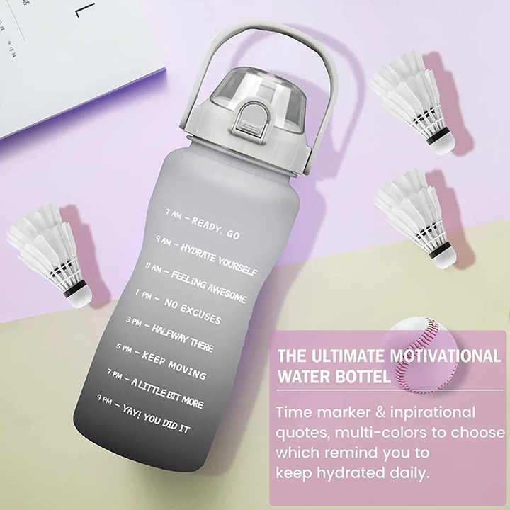 Garrafa Agua 2 L Botella De Agua De 64 Oz Wholesale Brief 2 Litre Push Button Drink Plastic Water Bottle