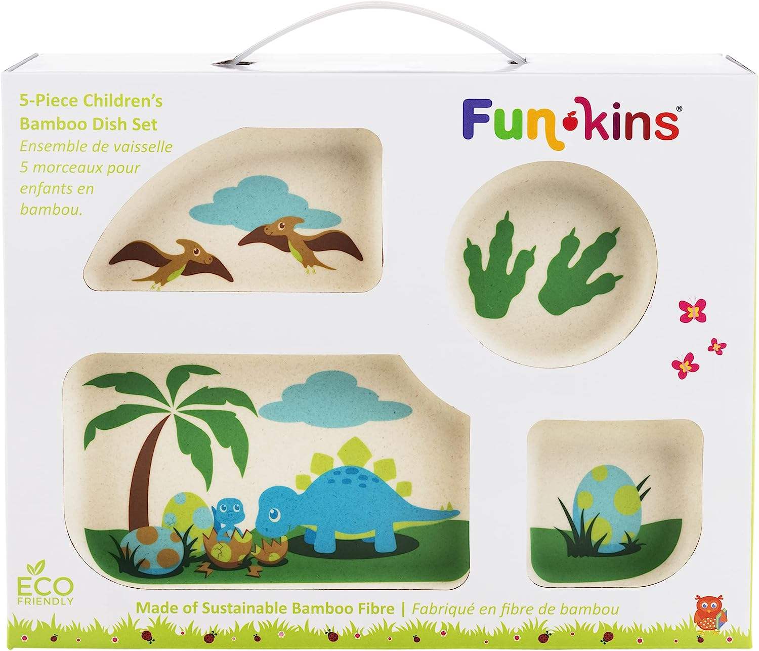 BPA FREE RPET New MATERIAL PLASTIC KIDS SETS with Cup Fork Spoon and Bowl Eco-friendly