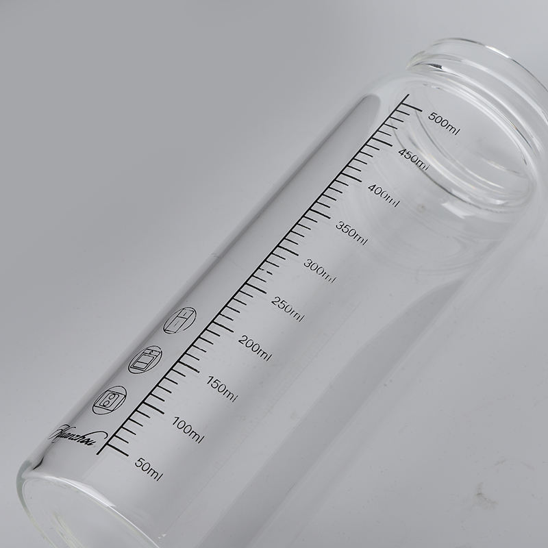 16 Oz 500 Ml 500Ml Glass Drink Water Bottle for Drinking Water With Lid Custom Logo