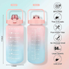 Botellas Para Gym Garrafa De Agua 2 Litros Nice Sport Plastic 2L Motivational Black Wide Mouth Water Bottle
