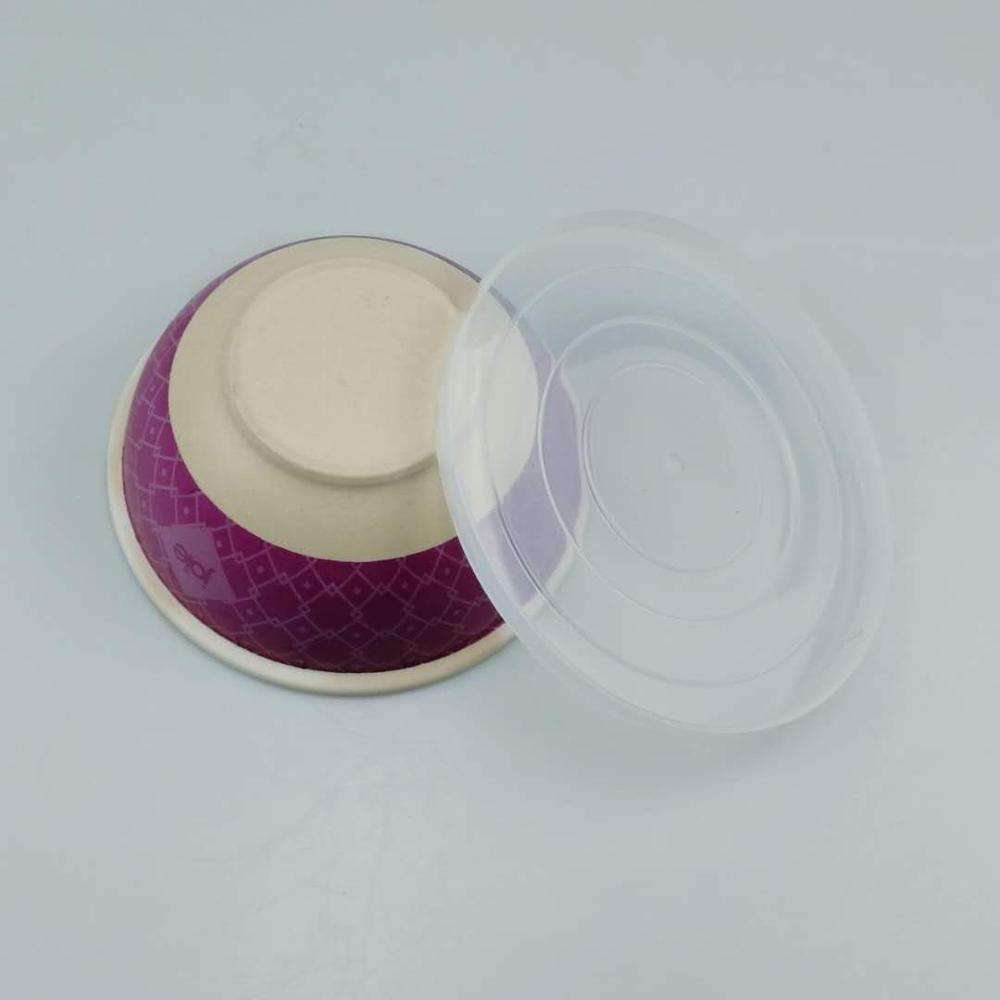Custom Color and logo Eco-friendly Reusable Kitchenware Bamboo Fiber Salad Fresh Seal Bowl with Plastic Lid Set