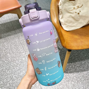 2 Liter Bouteille D Eau En Plastic Eco Friendly Gym Plastic Drinking Water Bottle With Straw