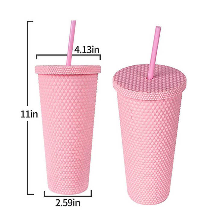 Kahve Fincan Cangkir Kopi May in Coc Nhieu Mau Matte Coffee Mug With Straw Pre Drilled Double Wall Cups Plastic Tumbler