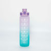 Transparent Colorful Color Gradient Plastic Motivational Water Bottle With Straw Lid for Gym Travel Camping