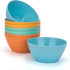 Rpet Plastic Unbreakable Bowls 24 OZ Set Reusable Cereal Soup Bowls Microwave and Dishwasher Safe Bowl
