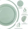 RPET 9 Inch Round Dinner Party Plates Dessert Plate for Wedding Baby Shower Birthday Bridal Shower Party Supplies