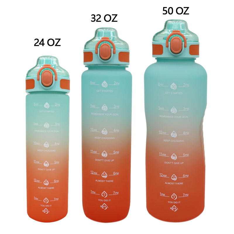Wholesale 50Oz 1.5 Liter Nice Gradient Color Plastic Large Capacity Sports Chug Water Bottles Bottle