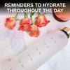 Water Bottle With Time Marker 1 L Reusable Water Bottles - BPA Free, Frosted Plastic - for Sports,Travel and Outdoors