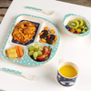 Hot Sales Children's Divided Plates Portion 4 Compartment Diet Plate with Cup Bowl Spoon and Fork