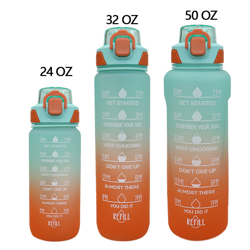 Personalized Big Custom Water Motivational Sports Gym Plastic Water Bottles Cups Water With Custom Logo