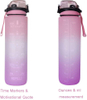 Gradient Leak Proof &Large 1 Liter 32 Oz BPA Free Water Bottle with Time Marker Fruit Infuser Strainer