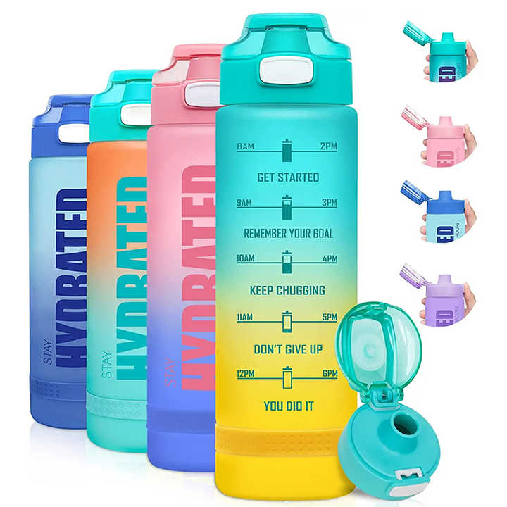 32 oz Water Bottle Plastic Sports Cute Water Bottle for Girls Women for School Bottles