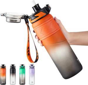 800ml/1000ml Tritan Custom Logo Sport Water Bottle with Straw for School Student Portable and BPA FREE