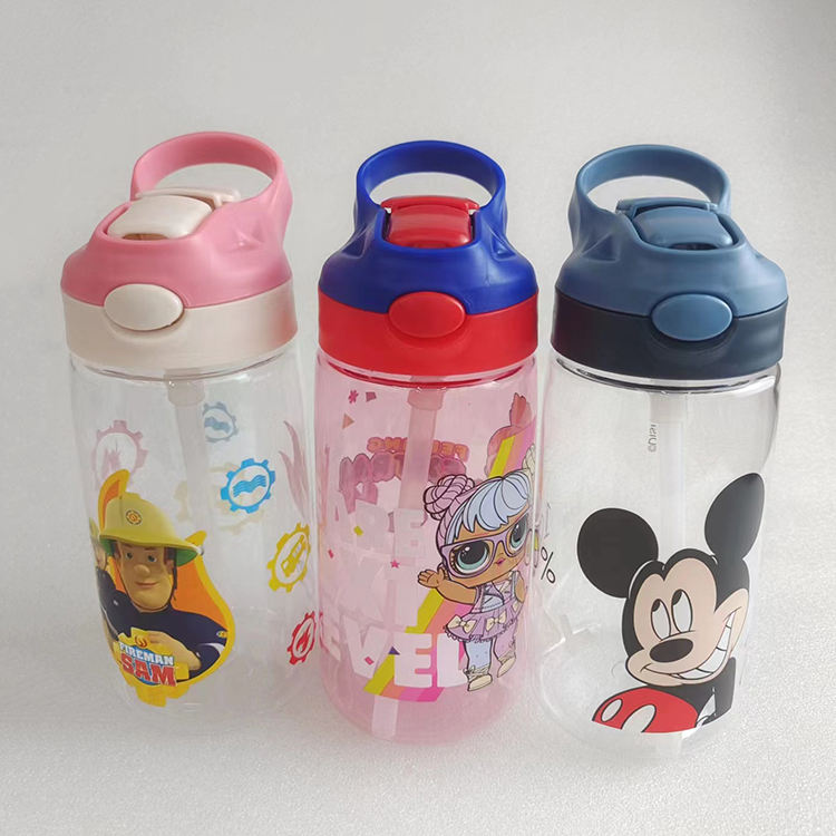 Botella De Agua Nino Eco Friendly Kids Children Plastic Tritan Water Bottle With Straw