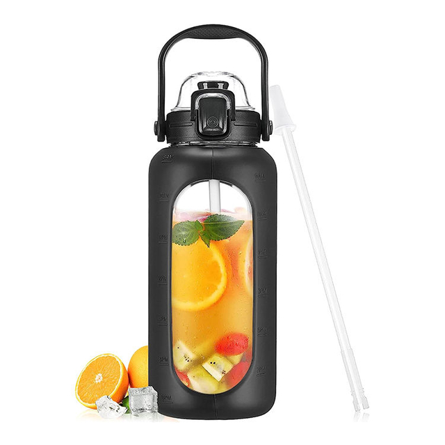 Bouteille Deau Sport En Plastique Fliptop 2 Litre Customizable Plastic Bpa Free Water Bottle With Straw