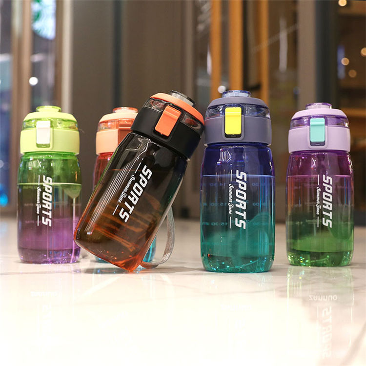 2024 500ml Drinking Bottle Sport Plastic Gradient Colour Water Bottle