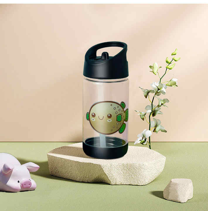400Ml Printed Kawaii Cartoon Cute Bpa Free School Kids Drinking Water Bottle With Straw