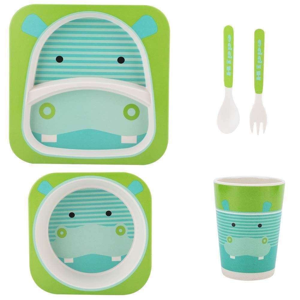 Household Children Kitchen Set Bamboo Fiber Kids Dinner Set Children Dinnerware