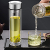 Glass Tea Infuser Bottle Double Wall Borosilicate Portable Tea Bags 12OZ/350ml