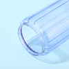 500 Ml Round Sustainable Clear Water Bottle Glass Bottles for Drinks With Long Straw Lid