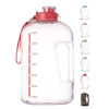 1 Gallon Portable Transparent Bottles Plastic Sports Water Bottle With Straw Handle