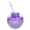 New Double Layered Ice Ball Drink Water Bottle with Straw Summer Outdoor Girl Student Straw Water Plastic Water Bottles Cup