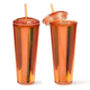 23oz Bpa Free Custom logo PS Reusable Gym Sports Plastic Water Tumbler with Straw